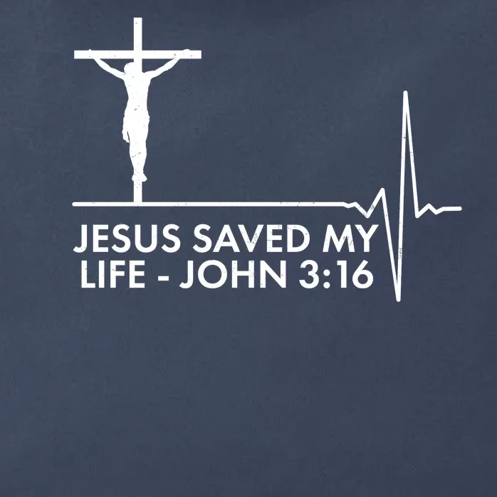 Jesus Saved My Life John 3:16 Heartbeat Zip Tote Bag