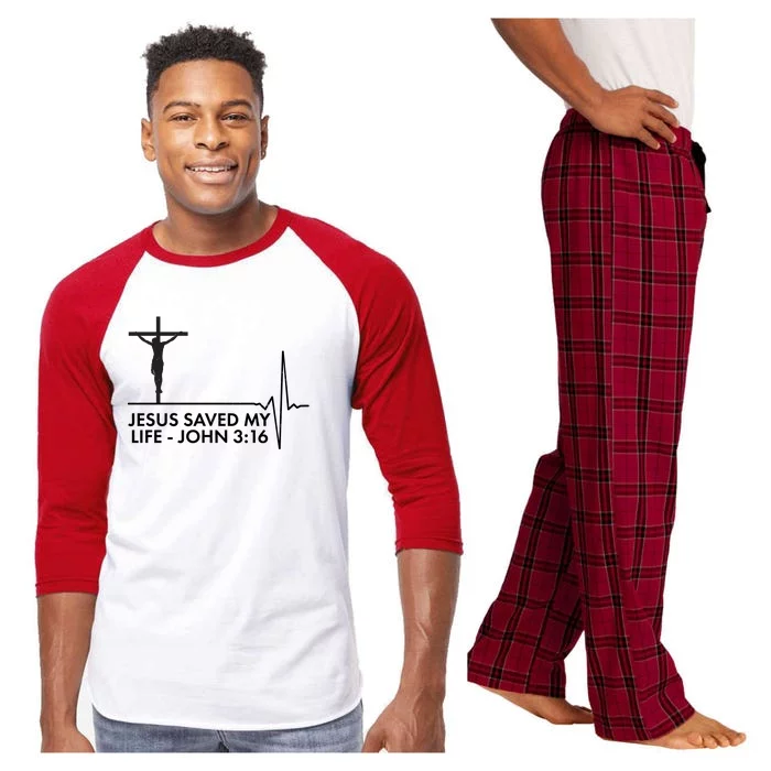 Jesus Saved My Life John 3:16 Heartbeat Raglan Sleeve Pajama Set