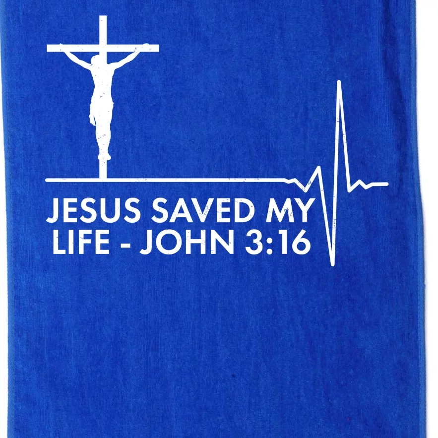 Jesus Saved My Life John 3:16 Heartbeat Platinum Collection Golf Towel