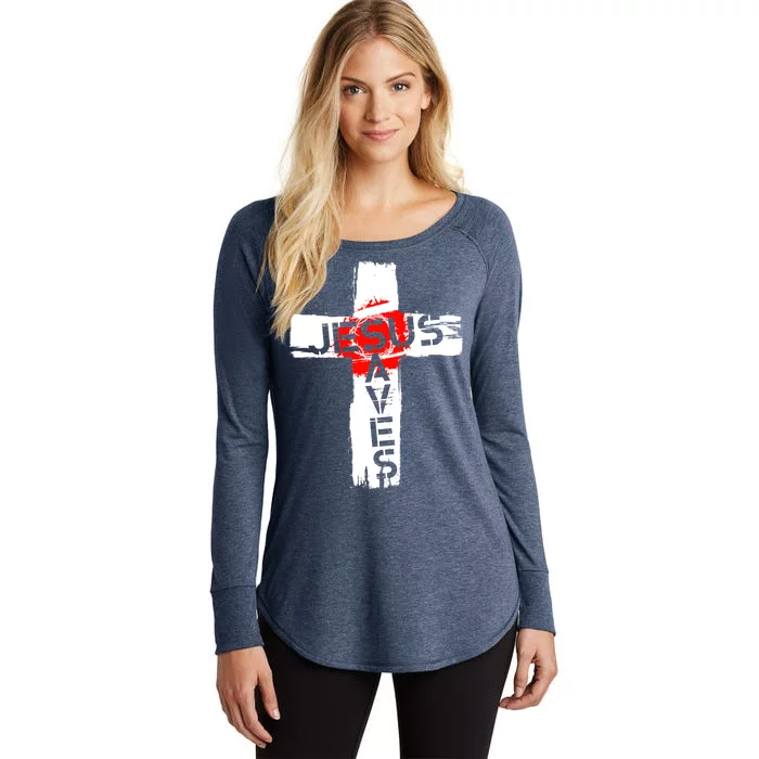 Jesus Saves Women's Perfect Tri Tunic Long Sleeve Shirt