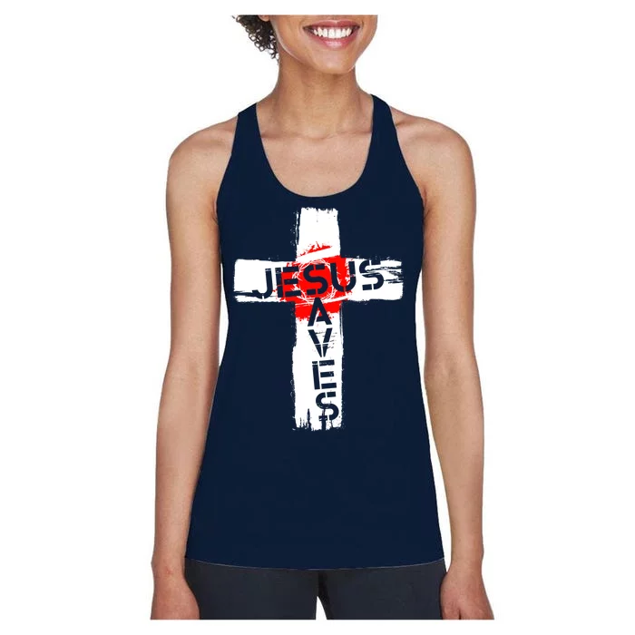 Jesus Saves Women's Racerback Tank