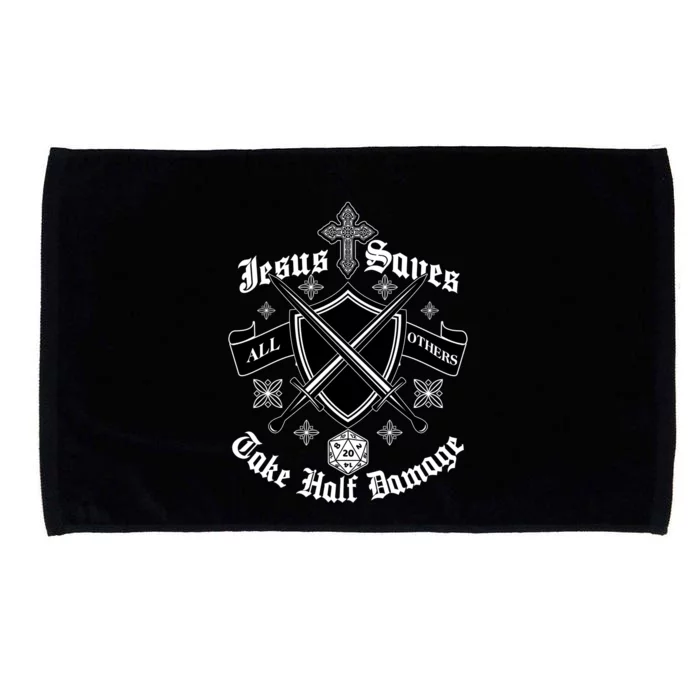 Jesus Saves All Others Take Half Damage DnD Game Microfiber Hand Towel