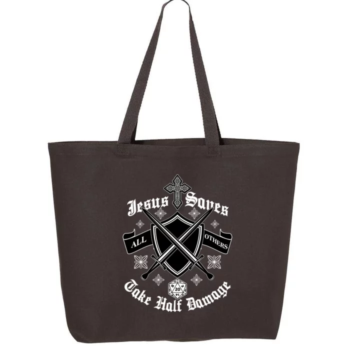 Jesus Saves All Others Take Half Damage DnD Game 25L Jumbo Tote