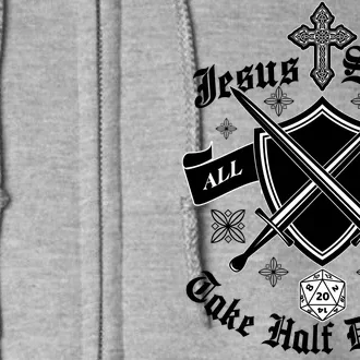 Jesus Saves All Others Take Half Damage DnD Game Full Zip Hoodie