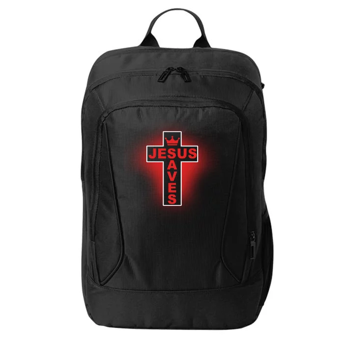 Jesus Saves Christian Faith Cross City Backpack