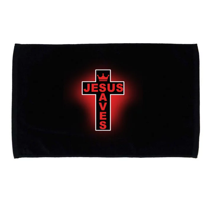 Jesus Saves Christian Faith Cross Microfiber Hand Towel