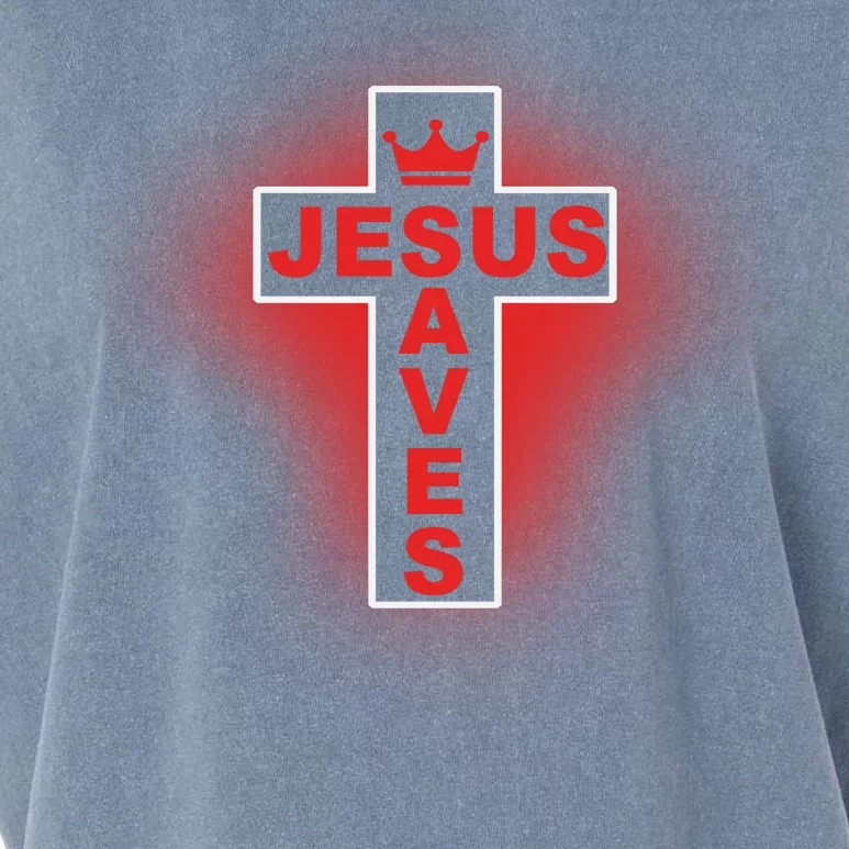 Jesus Saves Christian Faith Cross Garment-Dyed Women's Muscle Tee