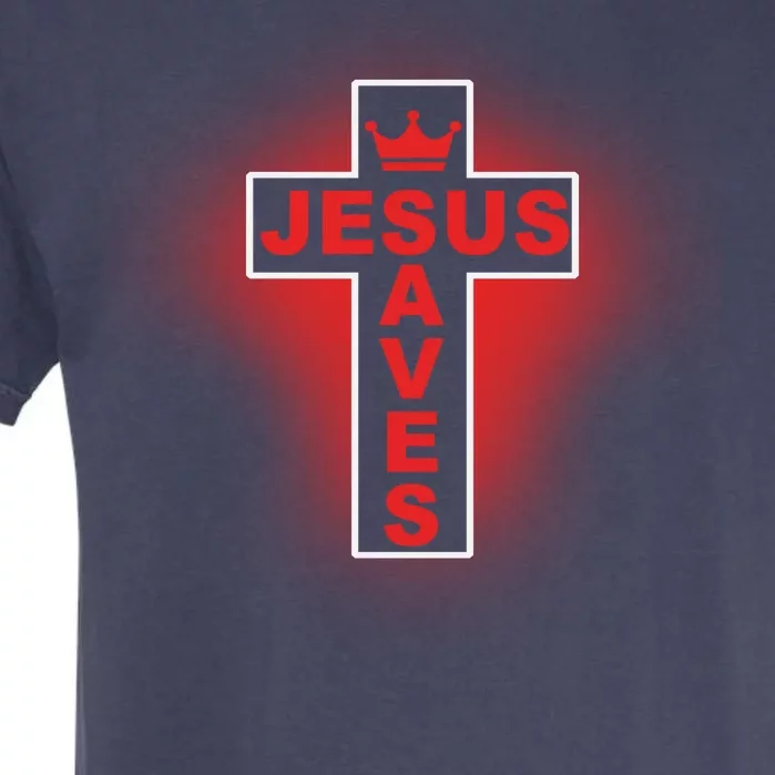 Jesus Saves Christian Faith Cross Garment-Dyed Heavyweight T-Shirt