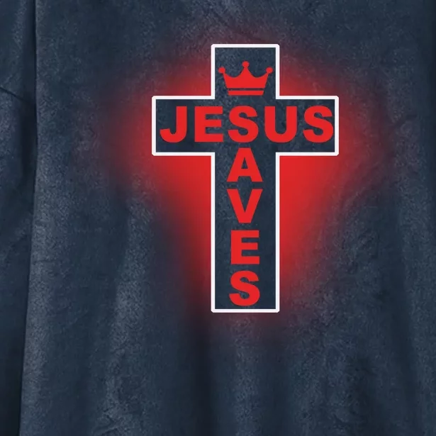 Jesus Saves Christian Faith Cross Hooded Wearable Blanket