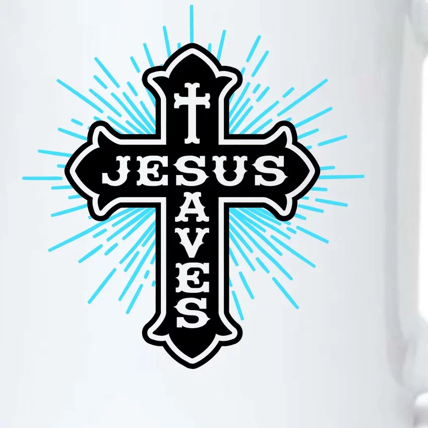 Jesus Saves Cross Black Color Changing Mug