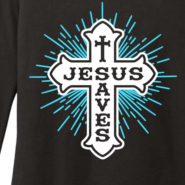 Jesus Saves Cross Womens CVC Long Sleeve Shirt