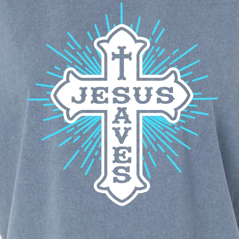 Jesus Saves Cross Garment-Dyed Women's Muscle Tee