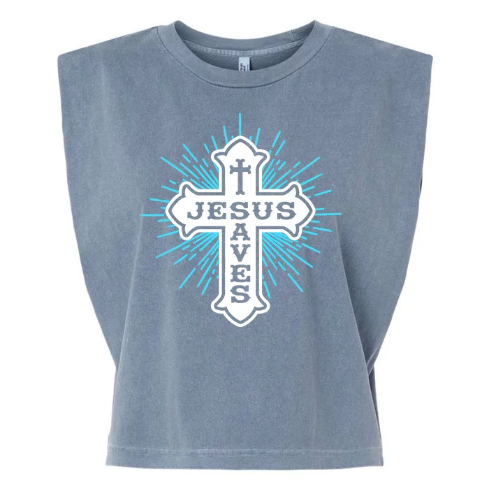 Jesus Saves Cross Garment-Dyed Women's Muscle Tee