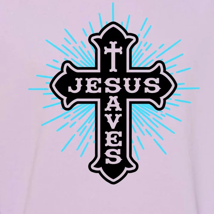 Jesus Saves Cross Garment-Dyed Sweatshirt