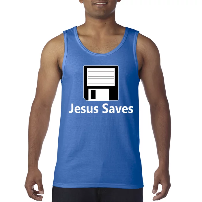 Jesus Saves Floppy Disk Tank Top