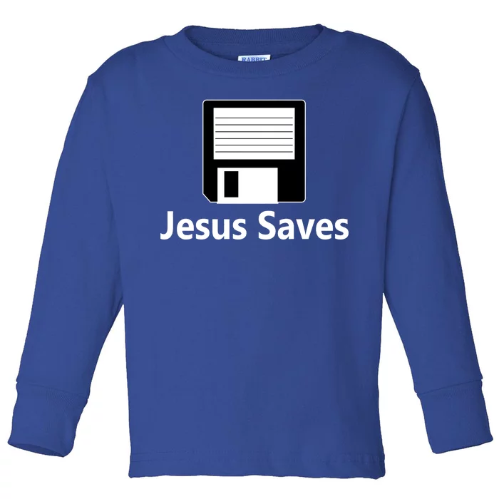 Jesus Saves Floppy Disk Toddler Long Sleeve Shirt