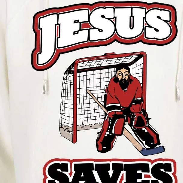 Jesus Saves Hockey Goalie Womens Funnel Neck Pullover Hood