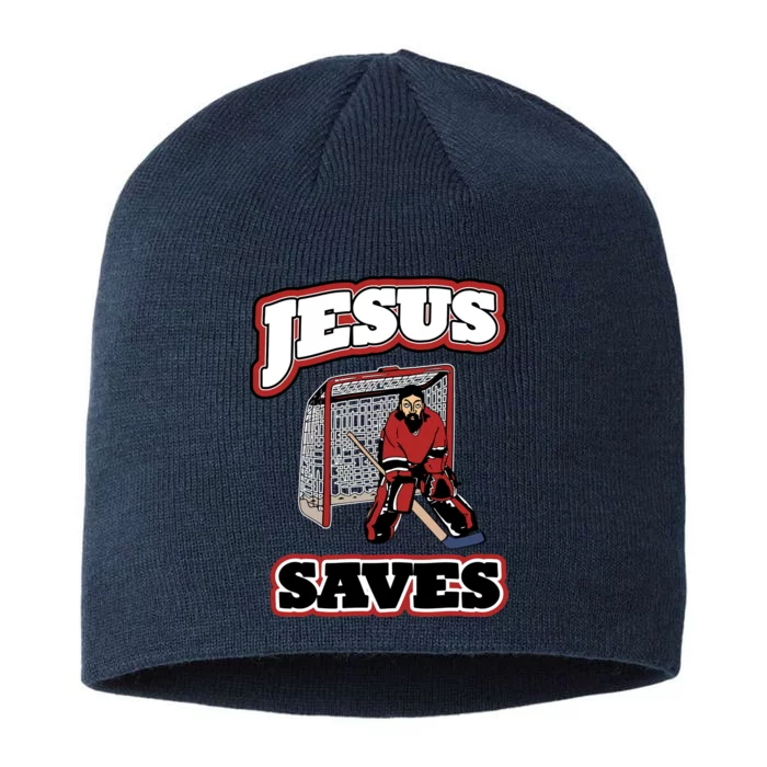 Jesus Saves Hockey Goalie 8 1/2in Sustainable Knit Beanie