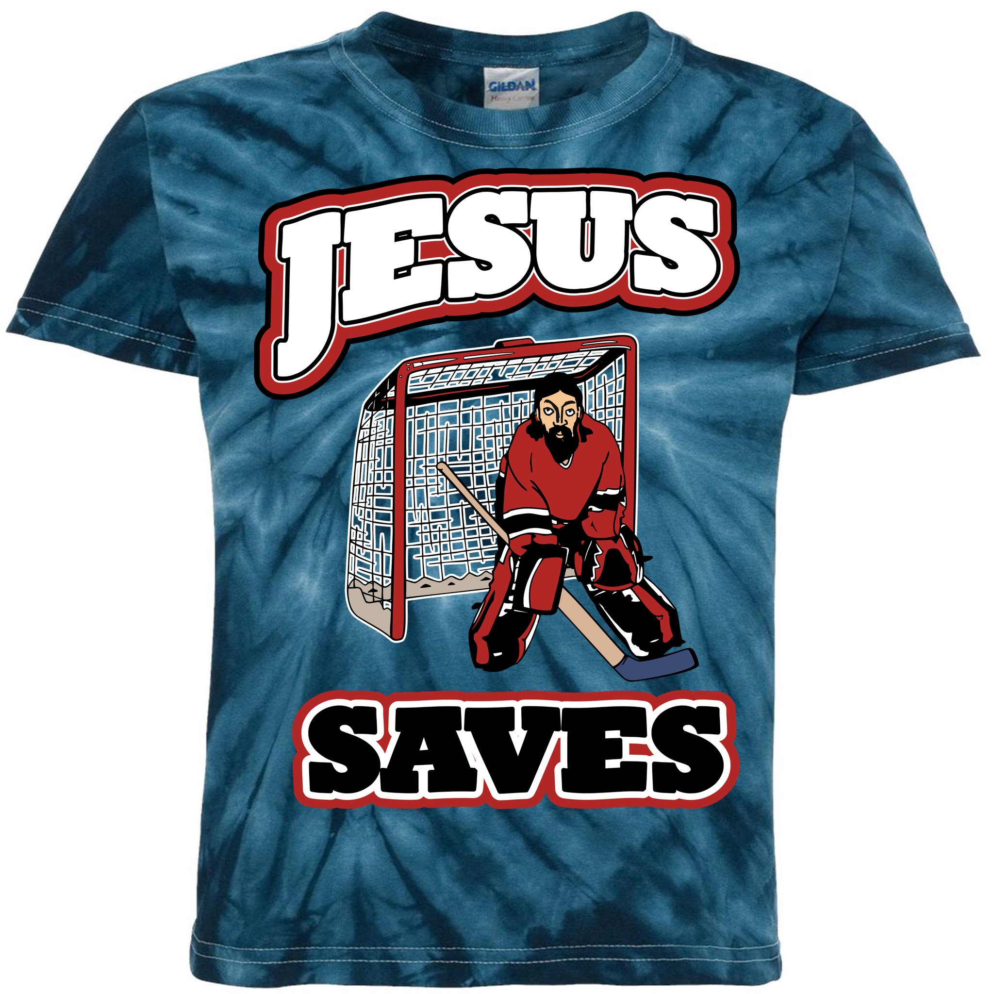 Hockey T-Shirt Funny Hockey Shirt Jesus Goalkeeper T-Shirt Jesus Saves Shirt