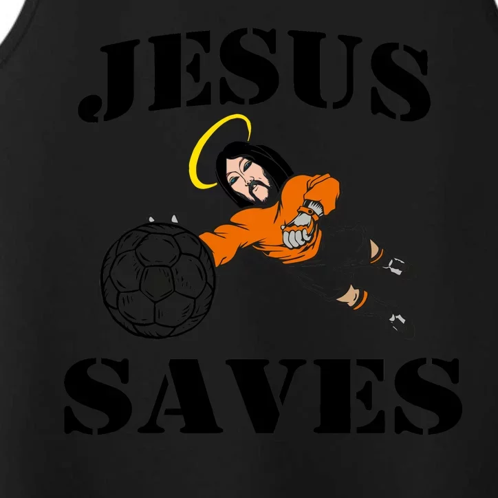 Jesus Saves Soccer Goalie Performance Tank