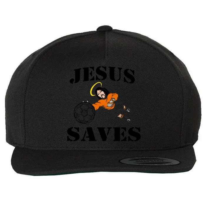 Jesus Saves Soccer Goalie Wool Snapback Cap