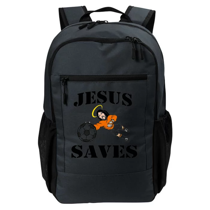 Jesus Saves Soccer Goalie Daily Commute Backpack