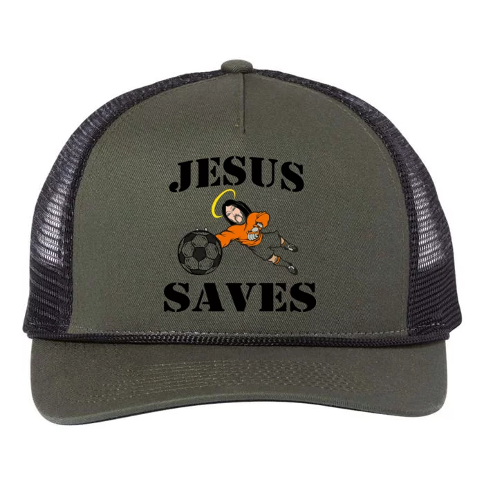 Jesus Saves Soccer Goalie Retro Rope Trucker Hat Cap