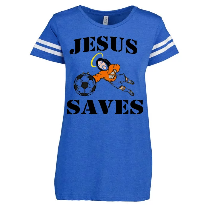 Jesus Saves Soccer Goalie Enza Ladies Jersey Football T-Shirt