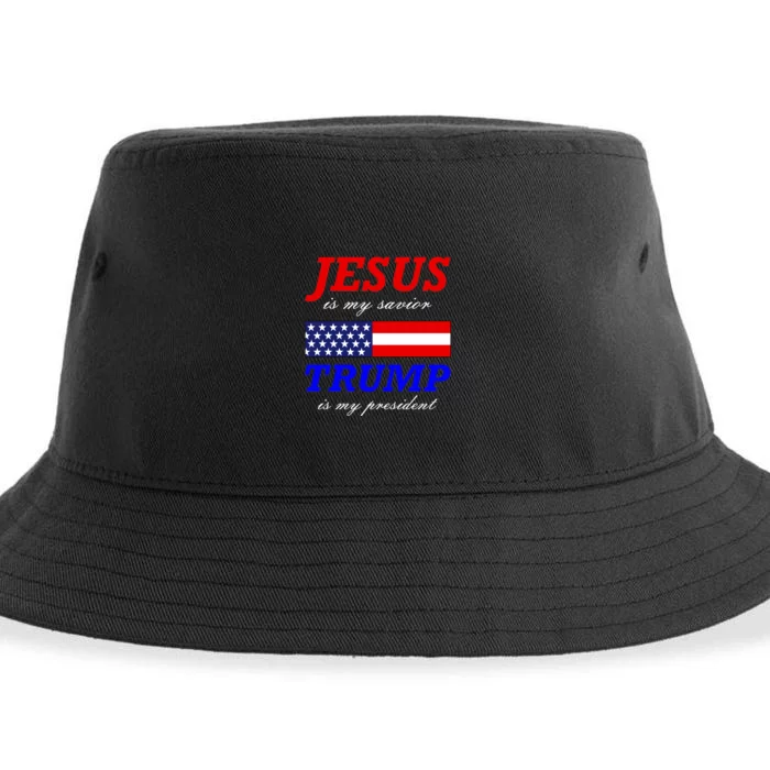 Jesus Savior Trump President Sustainable Bucket Hat