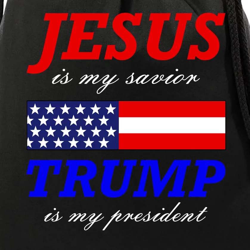 Jesus Savior Trump President Drawstring Bag