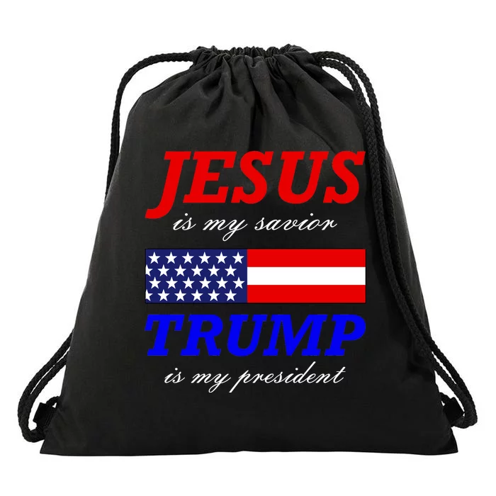 Jesus Savior Trump President Drawstring Bag