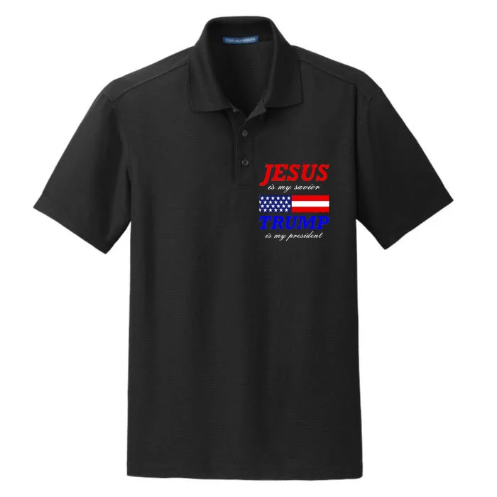 Jesus Savior Trump President Dry Zone Grid Performance Polo