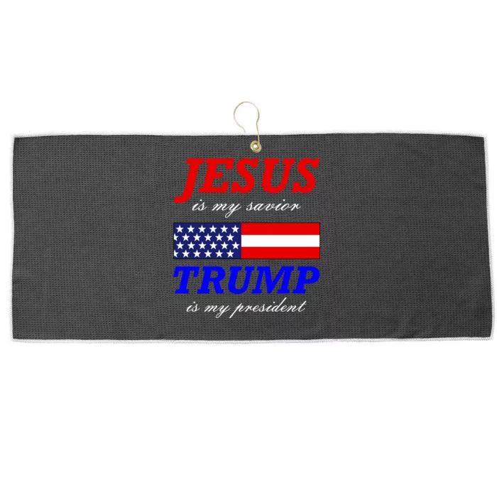 Jesus Savior Trump President Large Microfiber Waffle Golf Towel