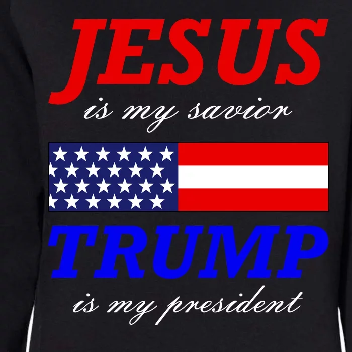 Jesus Savior Trump President Womens California Wash Sweatshirt