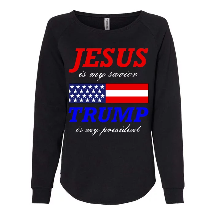 Jesus Savior Trump President Womens California Wash Sweatshirt