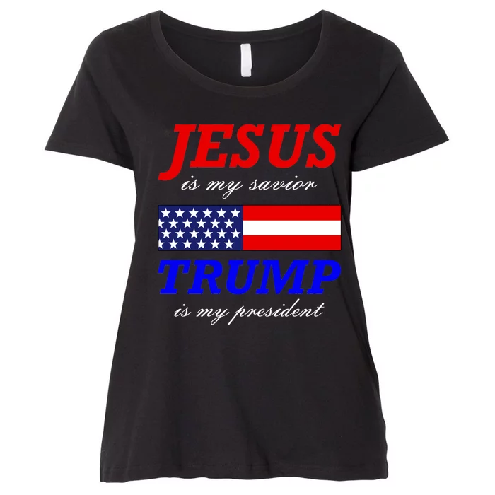 Jesus Savior Trump President Women's Plus Size T-Shirt