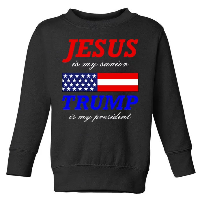 Jesus Savior Trump President Toddler Sweatshirt