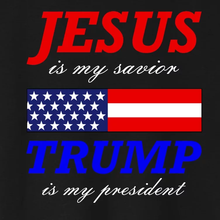 Jesus Savior Trump President Women's Crop Top Tee