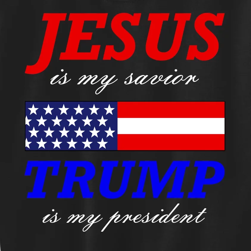 Jesus Savior Trump President Kids Sweatshirt