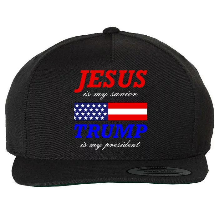 Jesus Savior Trump President Wool Snapback Cap