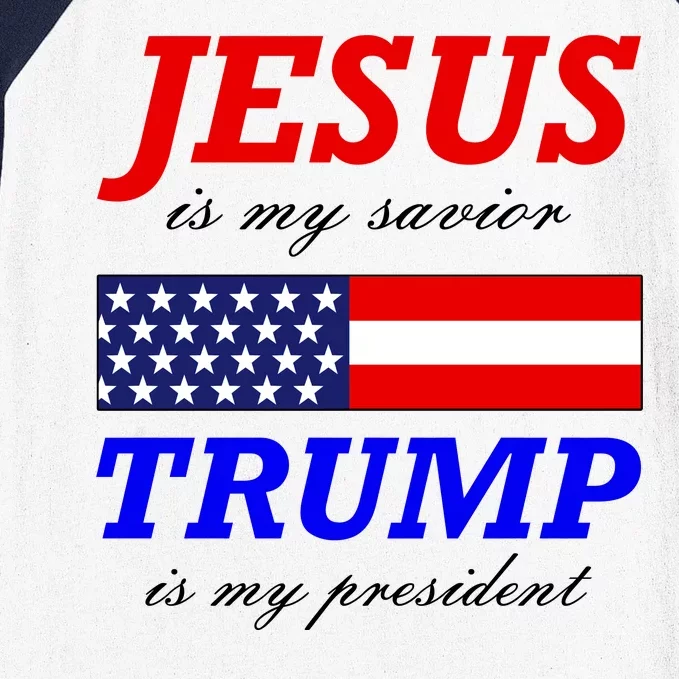 Jesus Savior Trump President Baseball Sleeve Shirt