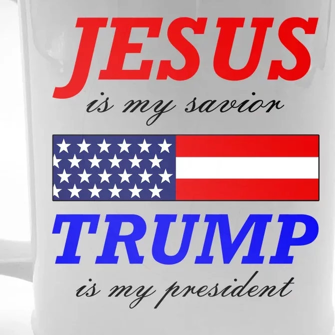 Jesus Savior Trump President Front & Back Beer Stein