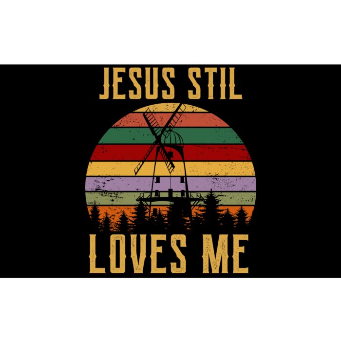 Jesus Still Loves Me Vintage Windmill Bumper Sticker