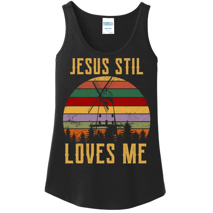 Jesus Still Loves Me Vintage Windmill Ladies Essential Tank