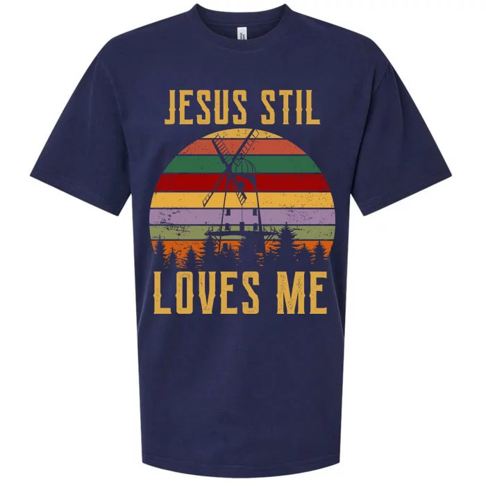 Jesus Still Loves Me Vintage Windmill Sueded Cloud Jersey T-Shirt