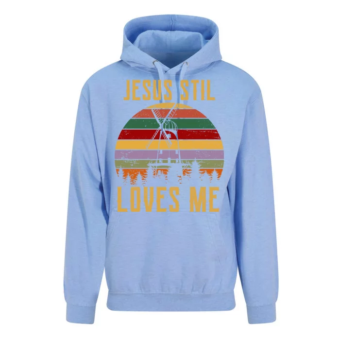 Jesus Still Loves Me Vintage Windmill Unisex Surf Hoodie