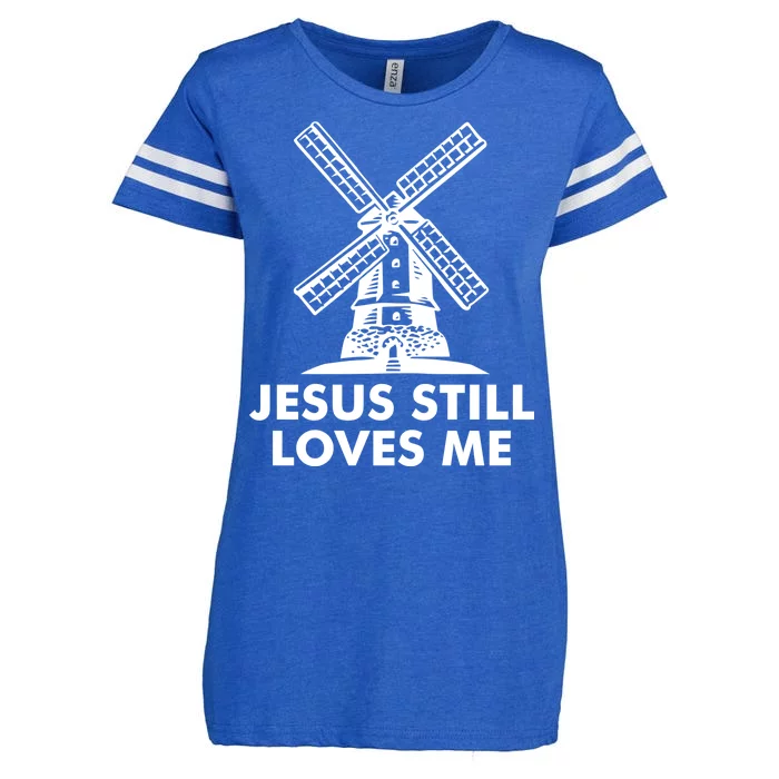 Jesus Still Loves Me Windmill Enza Ladies Jersey Football T-Shirt