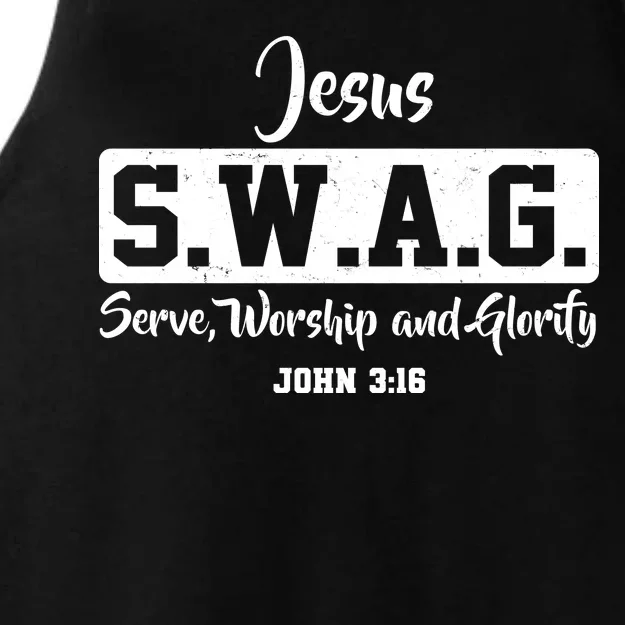 Jesus SWAG Serve Worship And Glorify John 3:16 Ladies Tri-Blend Wicking Tank