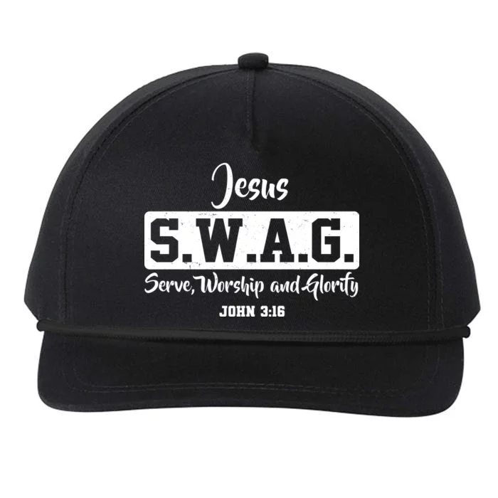 Jesus SWAG Serve Worship And Glorify John 3:16 Snapback Five-Panel Rope Hat