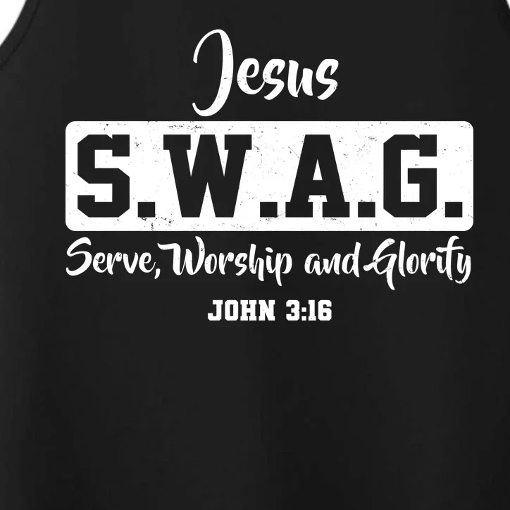 Jesus SWAG Serve Worship And Glorify John 3:16 Performance Tank